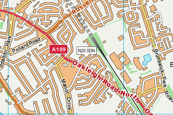N20 0DN map - OS VectorMap District (Ordnance Survey)