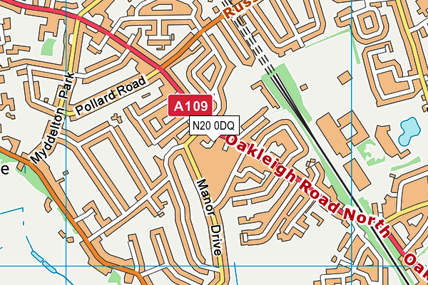 N20 0DQ map - OS VectorMap District (Ordnance Survey) N20 0DQ map - OS VectorMap District (Ordnance Survey)