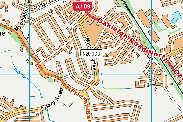 N20 0DU map - OS VectorMap District (Ordnance Survey) N20 0DU map - OS VectorMap District (Ordnance Survey)