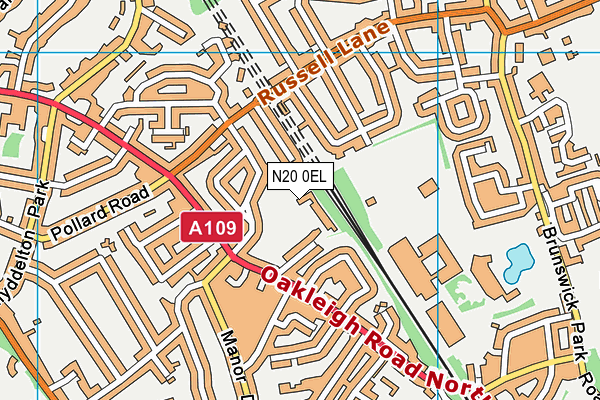 N20 0EL map - OS VectorMap District (Ordnance Survey) N20 0EL map - OS VectorMap District (Ordnance Survey)