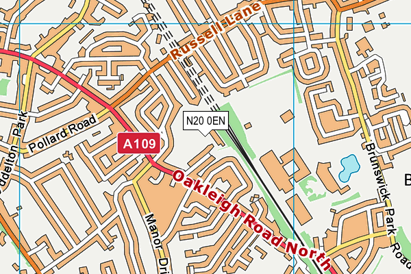 N20 0EN map - OS VectorMap District (Ordnance Survey)