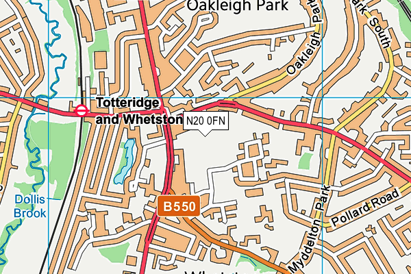 N20 0FN map - OS VectorMap District (Ordnance Survey)