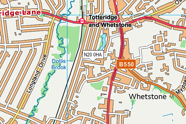 N20 0HA map - OS VectorMap District (Ordnance Survey)