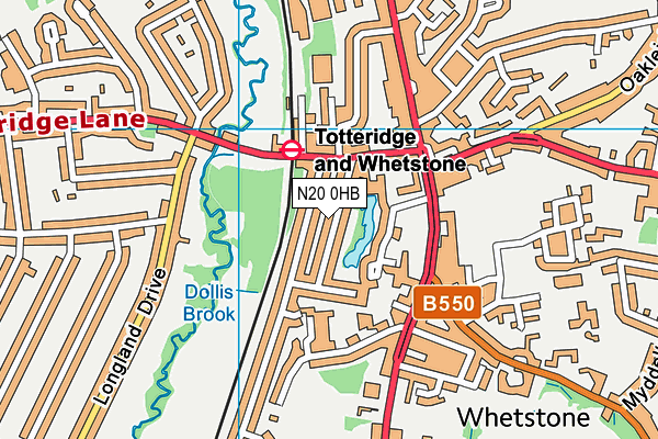 N20 0HB map - OS VectorMap District (Ordnance Survey)