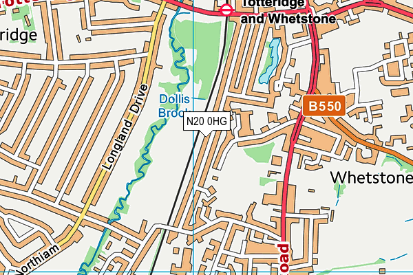 N20 0HG map - OS VectorMap District (Ordnance Survey)