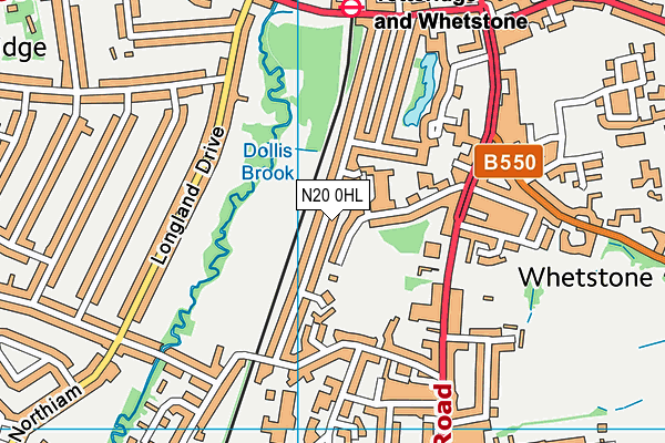 N20 0HL map - OS VectorMap District (Ordnance Survey)
