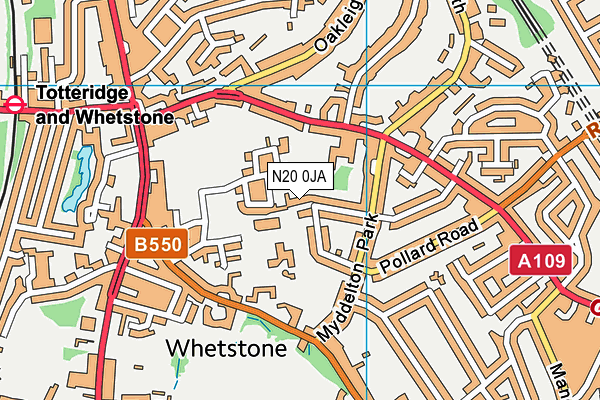 N20 0JA map - OS VectorMap District (Ordnance Survey) N20 0JA map - OS VectorMap District (Ordnance Survey)