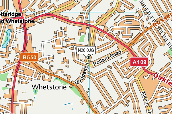 N20 0JG map - OS VectorMap District (Ordnance Survey) N20 0JG map - OS VectorMap District (Ordnance Survey)