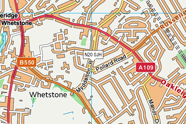 N20 0JH map - OS VectorMap District (Ordnance Survey) N20 0JH map - OS VectorMap District (Ordnance Survey)