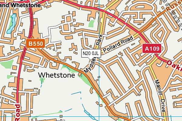 N20 0JL map - OS VectorMap District (Ordnance Survey) N20 0JL map - OS VectorMap District (Ordnance Survey)