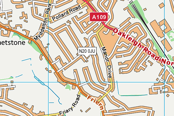 N20 0JU map - OS VectorMap District (Ordnance Survey) N20 0JU map - OS VectorMap District (Ordnance Survey)