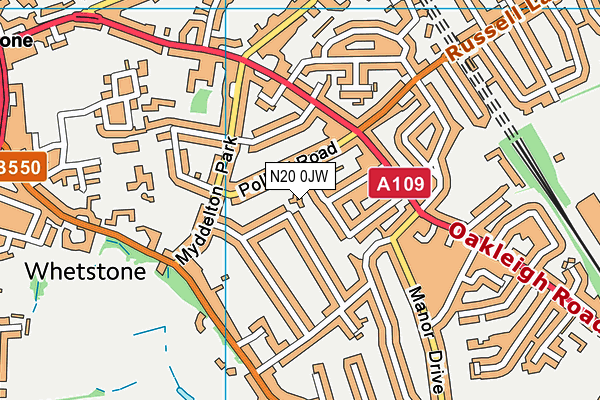 N20 0JW map - OS VectorMap District (Ordnance Survey) N20 0JW map - OS VectorMap District (Ordnance Survey)
