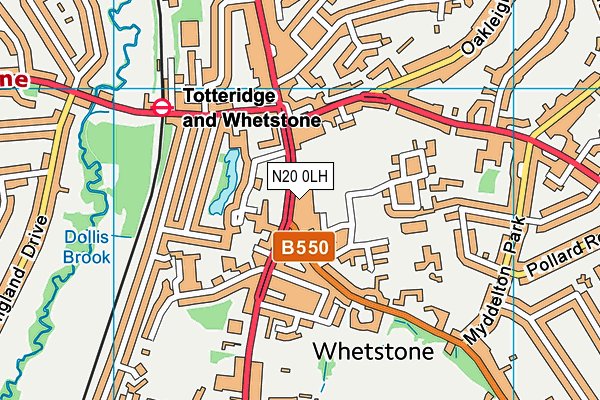 N20 0LH map - OS VectorMap District (Ordnance Survey)