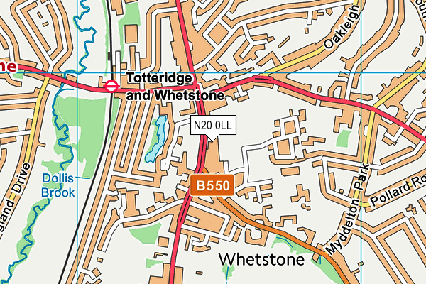 N20 0LL map - OS VectorMap District (Ordnance Survey)