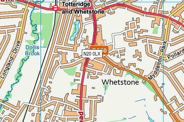 N20 0LX map - OS VectorMap District (Ordnance Survey) N20 0LX map - OS VectorMap District (Ordnance Survey)