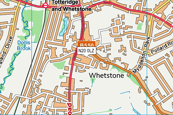 N20 0LZ map - OS VectorMap District (Ordnance Survey)
