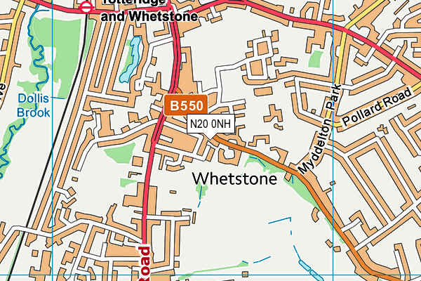 N20 0NH map - OS VectorMap District (Ordnance Survey)