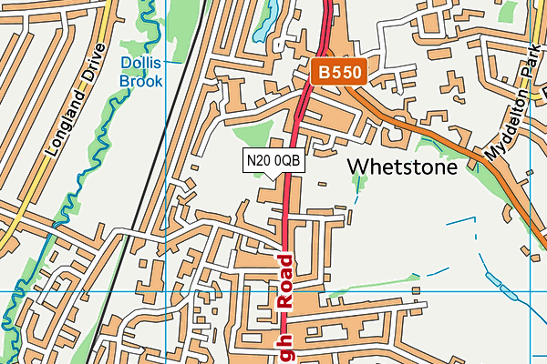 N20 0QB map - OS VectorMap District (Ordnance Survey)