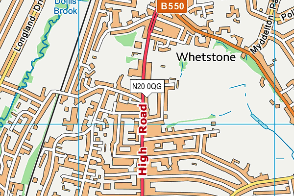 N20 0QG map - OS VectorMap District (Ordnance Survey)