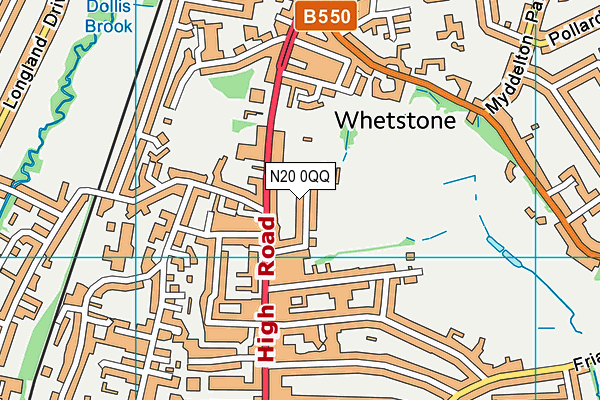 N20 0QQ map - OS VectorMap District (Ordnance Survey)
