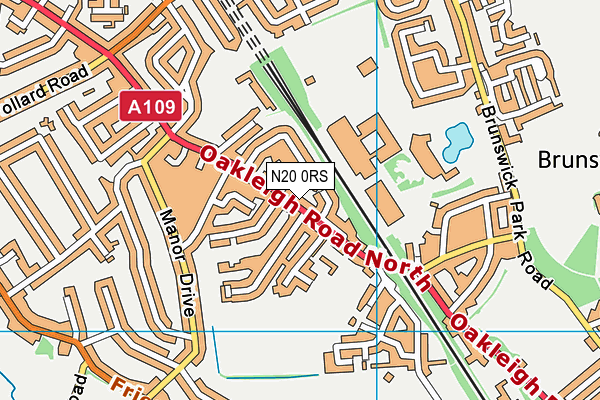 N20 0RS map - OS VectorMap District (Ordnance Survey)