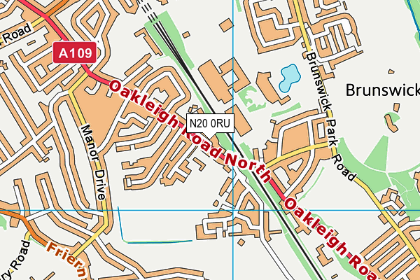 N20 0RU map - OS VectorMap District (Ordnance Survey) N20 0RU map - OS VectorMap District (Ordnance Survey)