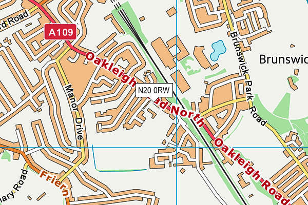 N20 0RW map - OS VectorMap District (Ordnance Survey) N20 0RW map - OS VectorMap District (Ordnance Survey)