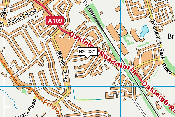 N20 0SY map - OS VectorMap District (Ordnance Survey) N20 0SY map - OS VectorMap District (Ordnance Survey)