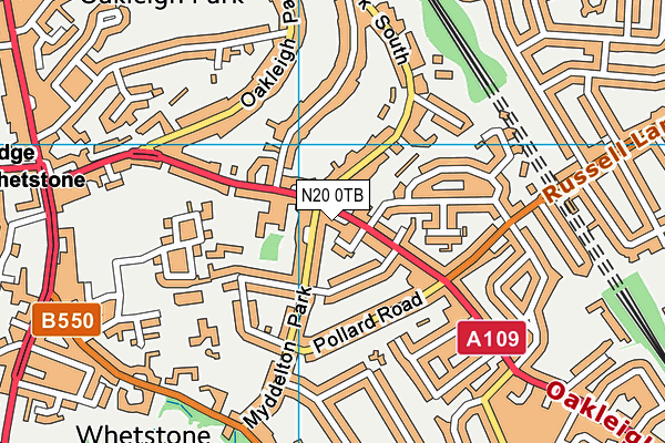 N20 0TB map - OS VectorMap District (Ordnance Survey) N20 0TB map - OS VectorMap District (Ordnance Survey)