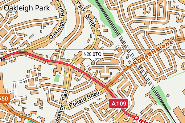 N20 0TQ map - OS VectorMap District (Ordnance Survey)