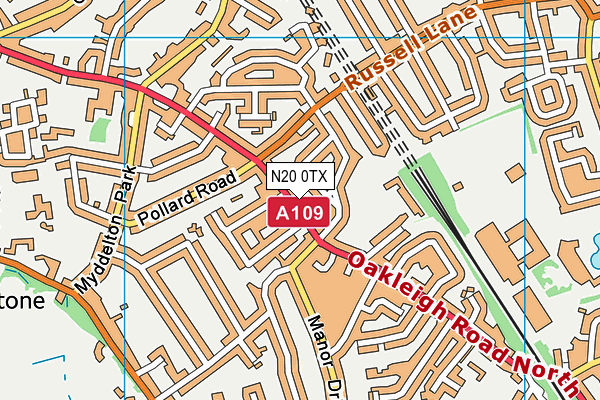 N20 0TX map - OS VectorMap District (Ordnance Survey) N20 0TX map - OS VectorMap District (Ordnance Survey)