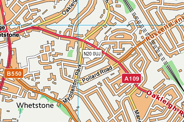 N20 0UJ map - OS VectorMap District (Ordnance Survey) N20 0UJ map - OS VectorMap District (Ordnance Survey)