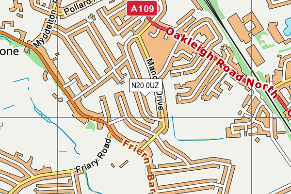 N20 0UZ map - OS VectorMap District (Ordnance Survey) N20 0UZ map - OS VectorMap District (Ordnance Survey)