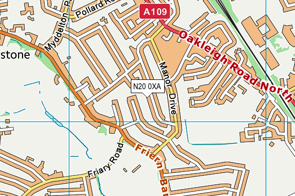 N20 0XA map - OS VectorMap District (Ordnance Survey) N20 0XA map - OS VectorMap District (Ordnance Survey)