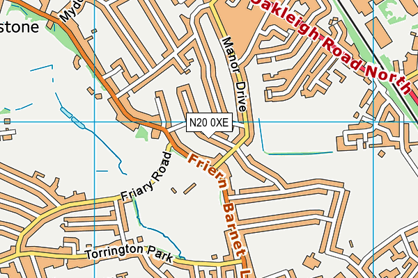 N20 0XE map - OS VectorMap District (Ordnance Survey) N20 0XE map - OS VectorMap District (Ordnance Survey)