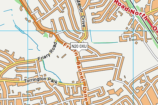 N20 0XU map - OS VectorMap District (Ordnance Survey) N20 0XU map - OS VectorMap District (Ordnance Survey)