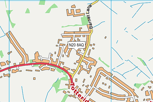 N20 8AQ map - OS VectorMap District (Ordnance Survey) N20 8AQ map - OS VectorMap District (Ordnance Survey)