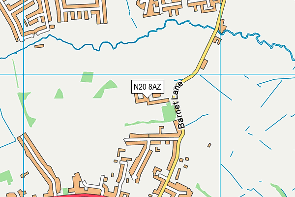 N20 8AZ map - OS VectorMap District (Ordnance Survey) N20 8AZ map - OS VectorMap District (Ordnance Survey)