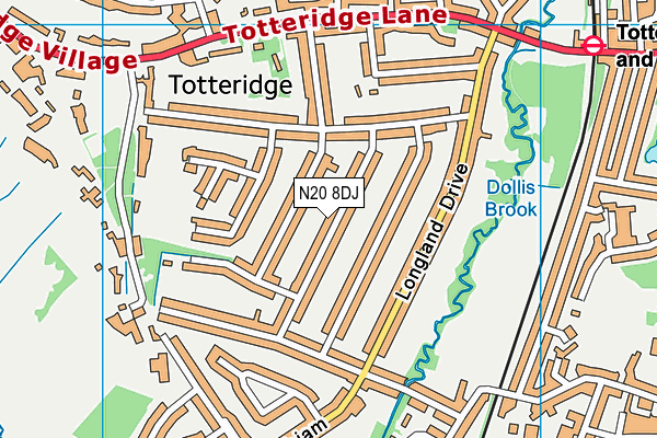 N20 8DJ map - OS VectorMap District (Ordnance Survey)