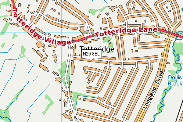 N20 8EL map - OS VectorMap District (Ordnance Survey)