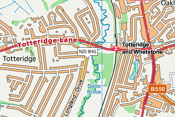 N20 8HG map - OS VectorMap District (Ordnance Survey)