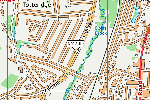 N20 8HL map - OS VectorMap District (Ordnance Survey)