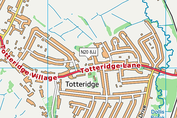 N20 8JJ map - OS VectorMap District (Ordnance Survey)