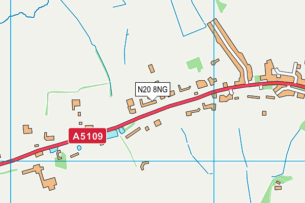 N20 8NG map - OS VectorMap District (Ordnance Survey)