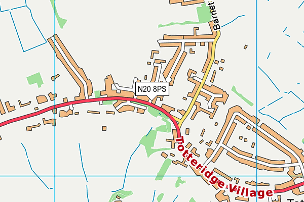 N20 8PS map - OS VectorMap District (Ordnance Survey)