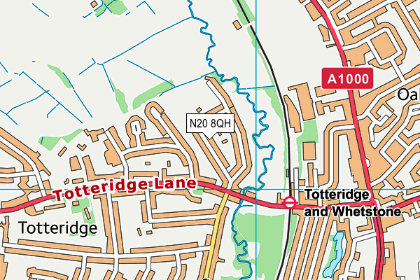 N20 8QH map - OS VectorMap District (Ordnance Survey)