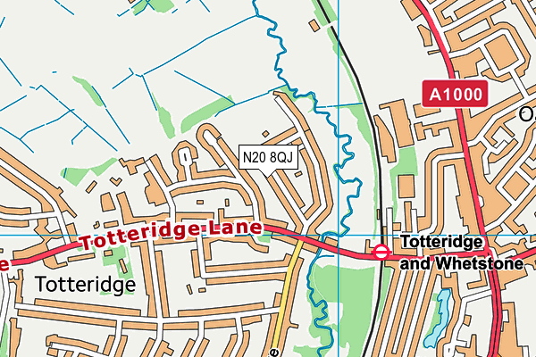 N20 8QJ map - OS VectorMap District (Ordnance Survey)
