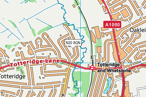 N20 8QN map - OS VectorMap District (Ordnance Survey)