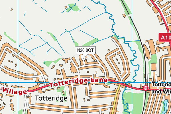 N20 8QT map - OS VectorMap District (Ordnance Survey)