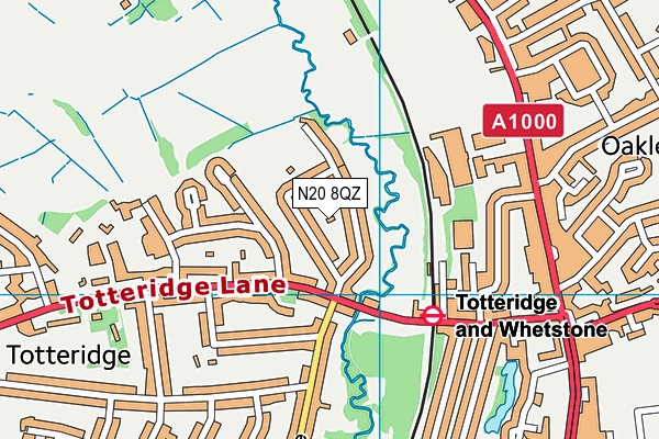 N20 8QZ map - OS VectorMap District (Ordnance Survey)